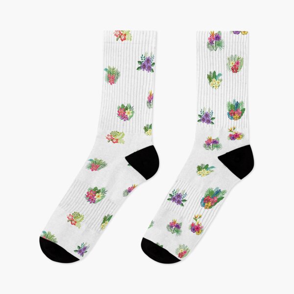 Item preview, Mixed Tropical Flowers, Hibiscus Flowers, Palm Tree Leaves, Exotic Plants designed and sold by silviaol.
