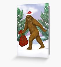 Bigfoot Weihnachtsmann Grußkarte