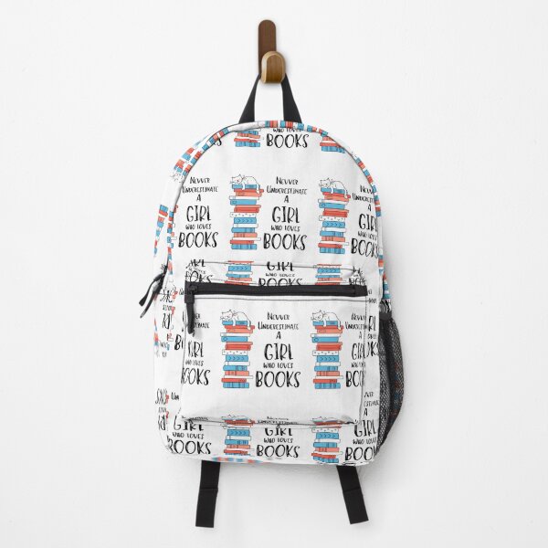 Item preview, NEVER UNDERESTIMATE A GIRL WHO LOVES BOOKS designed and sold by Innovational.