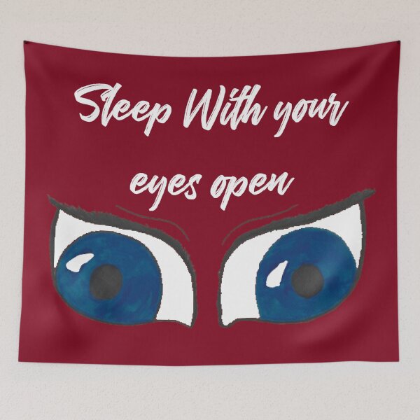 Item preview,  sleep with your eyes open white text designed and sold by Cora Gregory.