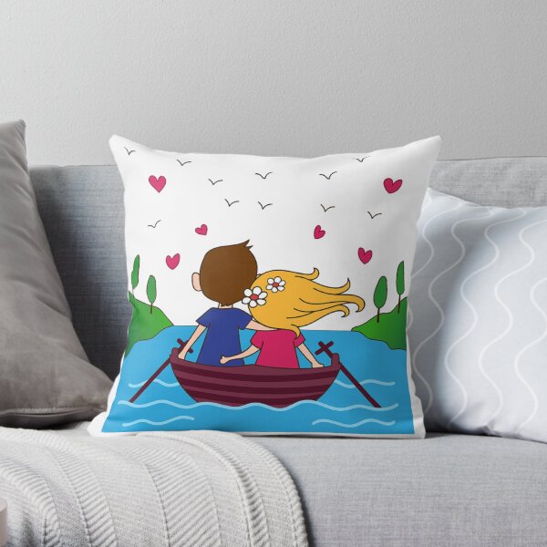 love on a boat Throw Pillow