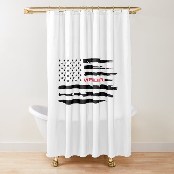 Welder American Flag  Shower Curtain