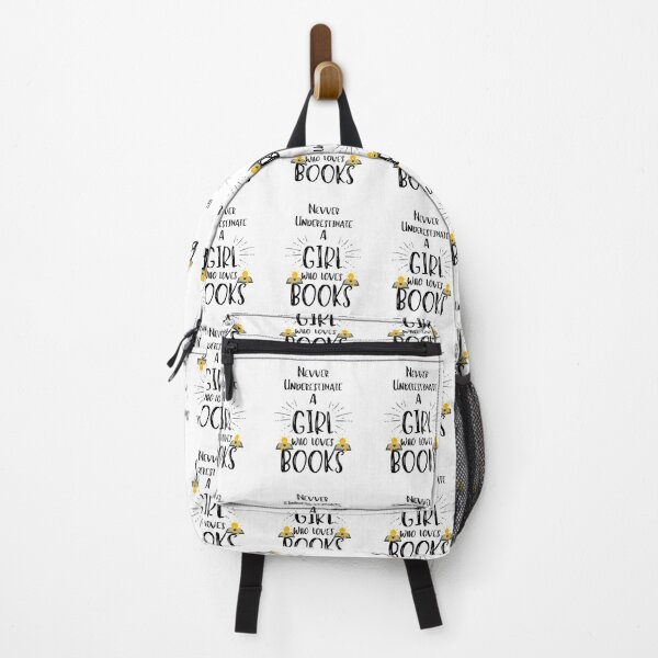 Item preview, NEVER UNDERESTIMATE A GIRL WHO LOVES BOOKS designed and sold by Innovational.