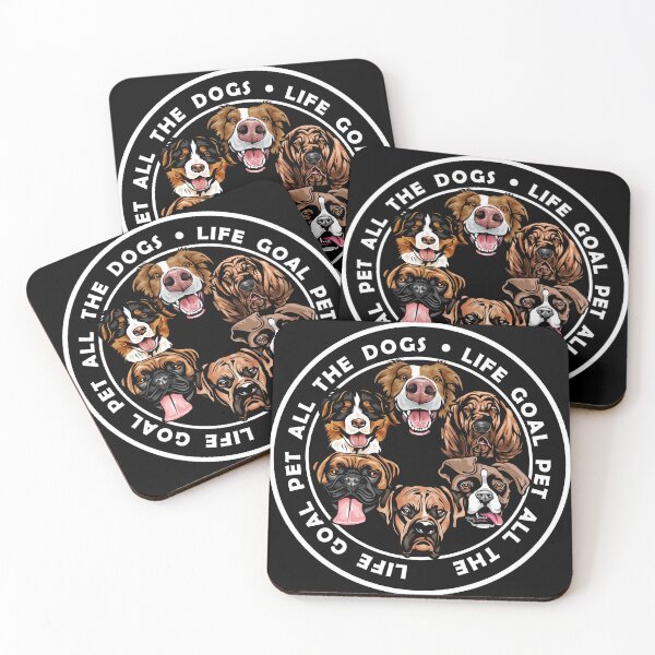 Item preview, Life goal is to pet all the dogs circular dog face design designed and sold by SamRVstore.