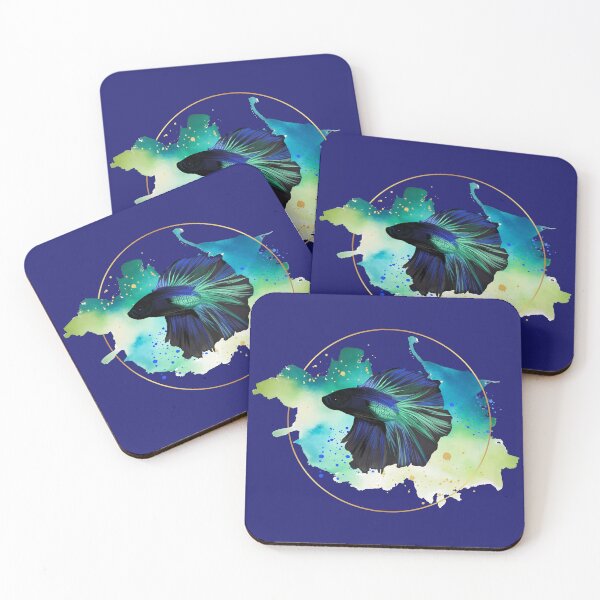 Item preview, Swim Shady Blue Betta Fish Watercolor designed and sold by BowEchoMedia.