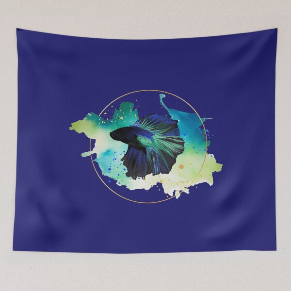 Item preview, Swim Shady Blue Betta Fish Watercolor designed and sold by BowEchoMedia.