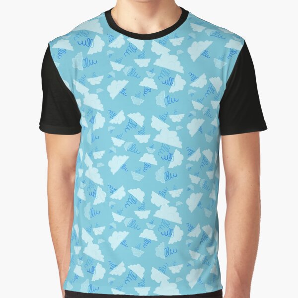 Hand-Drawn Clouds & Tornadoes (Sky Blue) Graphic T-Shirt