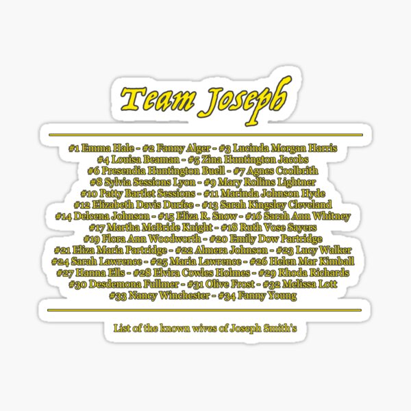 The Many Wives of Joseph | Polygamy Sticker