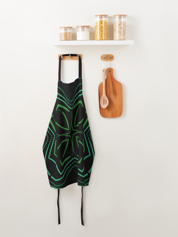Alternate view of Green Funky Symmetry Kaleidoscope Apron
