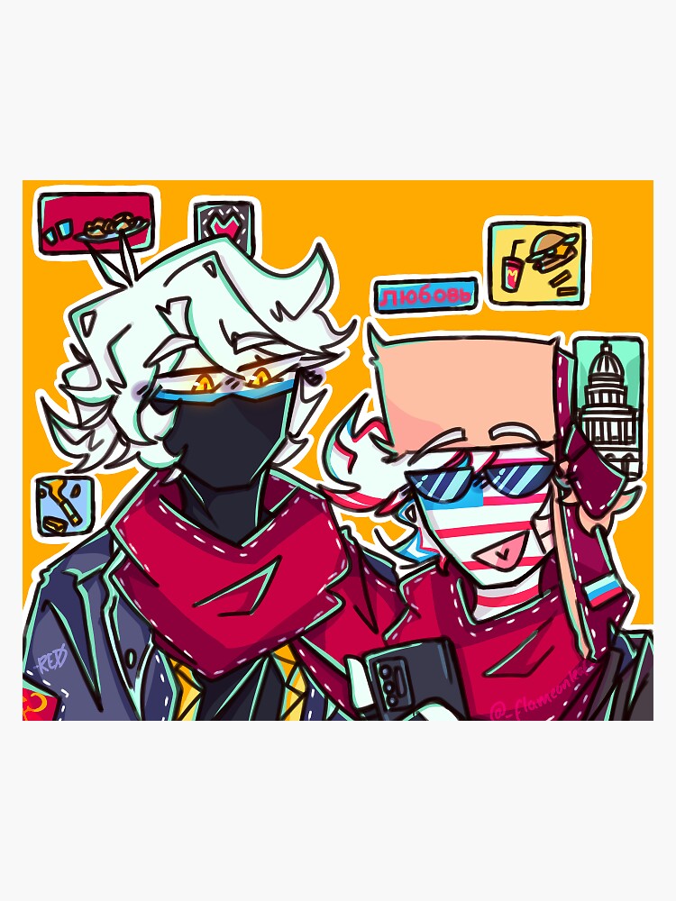 Countryhumans Russia/ Sticker Sticker for Sale by FlameonLeaf