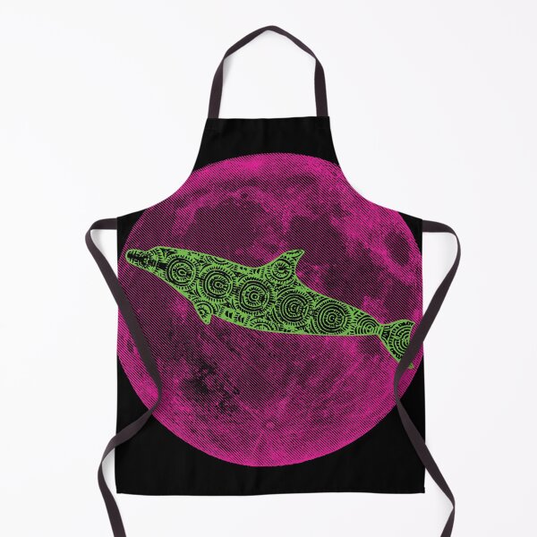 Item preview, Bright Green Polynesian Pink Moon Dolphin designed and sold by pelagio.