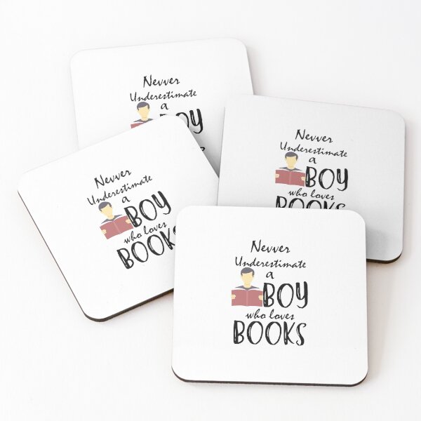 Item preview, NEVER UNDERESTIMATE A BOY WHO LOVES BOOKS designed and sold by Innovational.