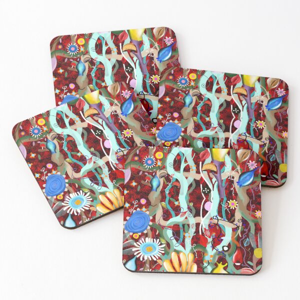 Item preview, Red floral swirls spring blooming  designed and sold by rupydetequila.