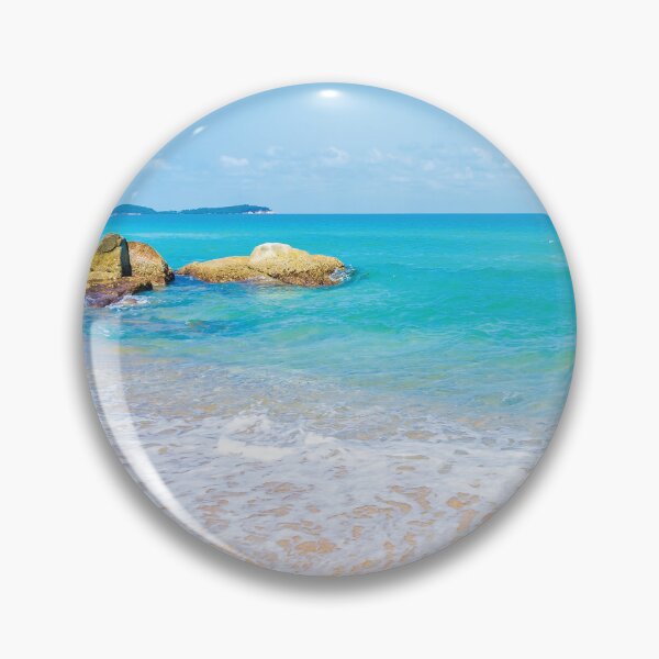 Item preview, Beautiful Tropical Beach Rocky Sea Ocean With White Cloud Blue Sky Background - Rocky Beaches  designed and sold by HStudioPrints.