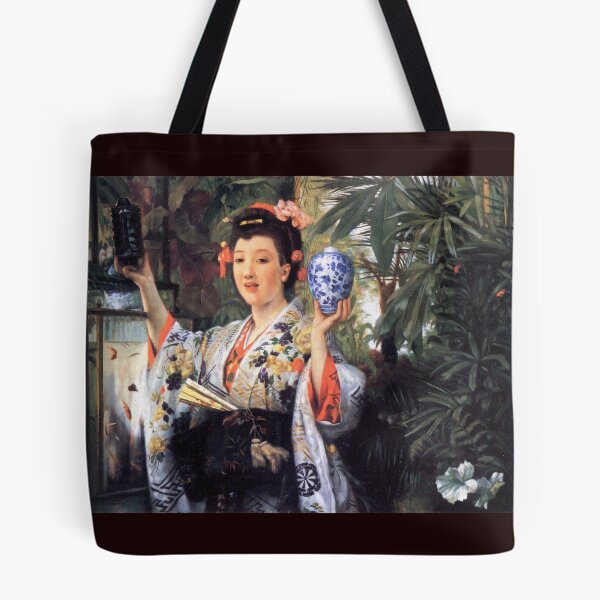 Item preview, 'A Young Woman Holds Japanese Goods' by Tissot (Reprint) designed and sold by Classic Visions Gallery.