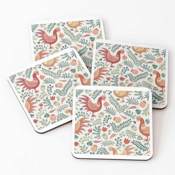 Item preview, Farmhouse Chickens Modern Blue  designed and sold by MobertsonArt.