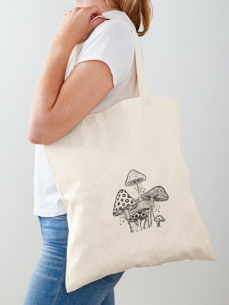  4 Pcs Canvas Tote Bag for Women Floral Cat Mushroom