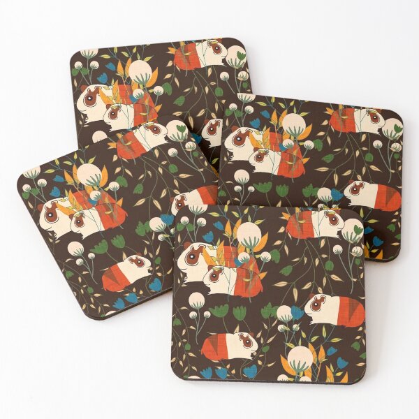 Item preview, Cute Guinea Pig White Floral designed and sold by MobertsonArt.