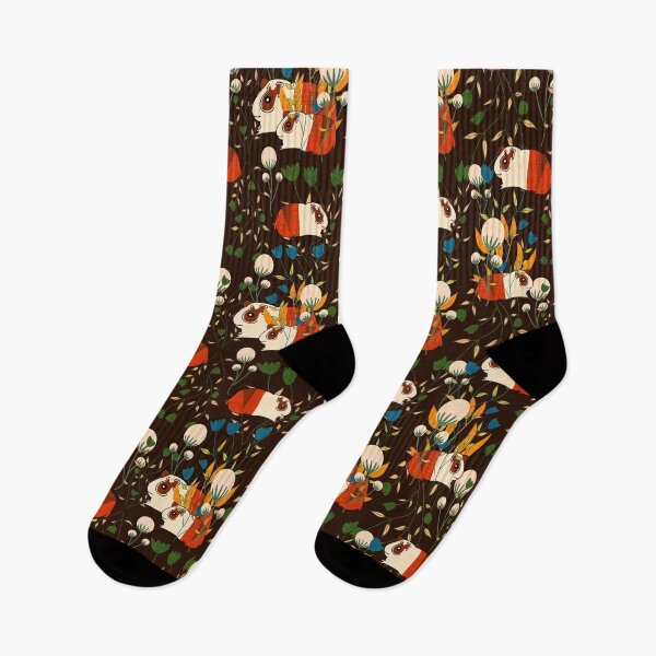 Item preview, Cute Guinea Pig White Floral designed and sold by MobertsonArt.