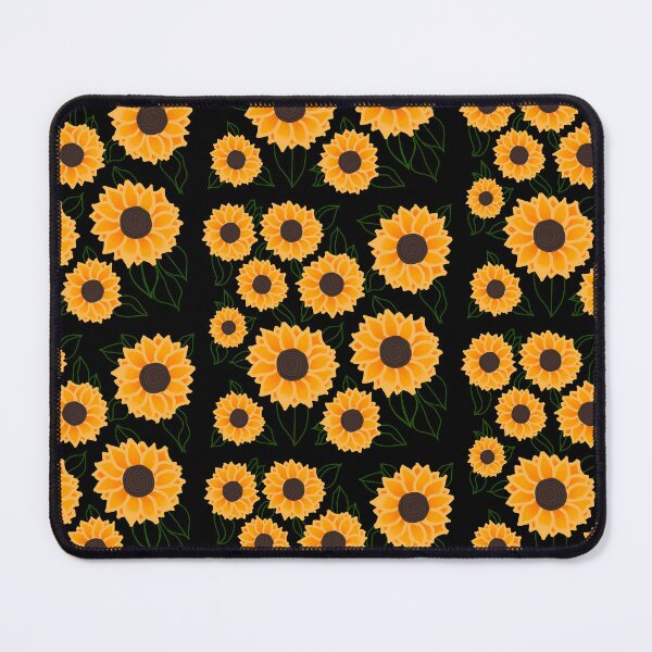 Item preview, Sunflower print black background designed and sold by DemonicGloom.
