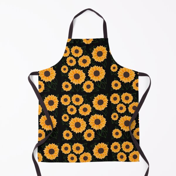 Item preview, Sunflower print black background designed and sold by DemonicGloom.