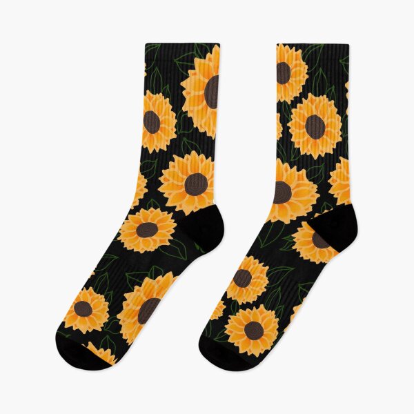 Item preview, Sunflower print black background  designed and sold by DemonicGloom.