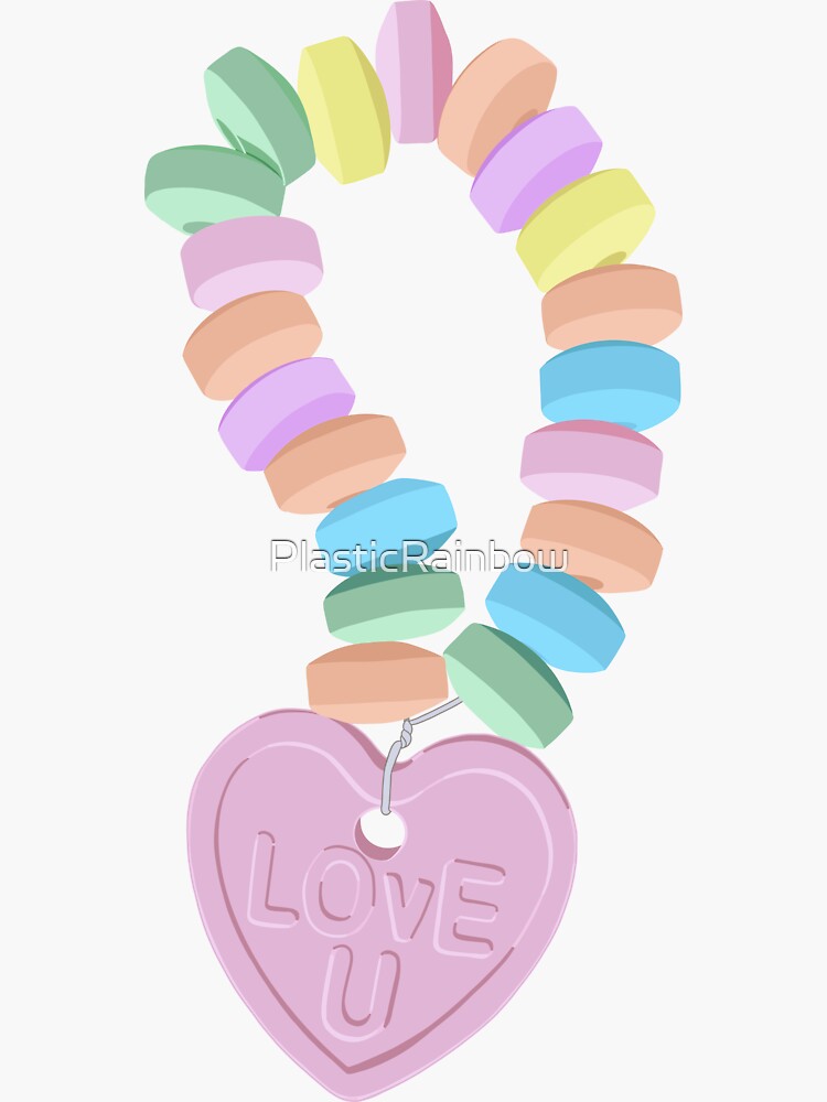 Love U Candy Necklace Sticker for Sale by PlasticRainbow