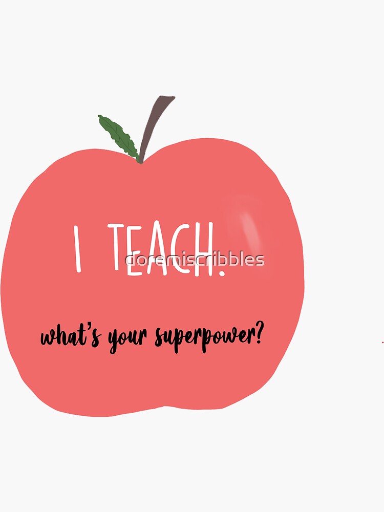 "superhero teacher" Sticker for Sale by doremiscribbles Redbubble