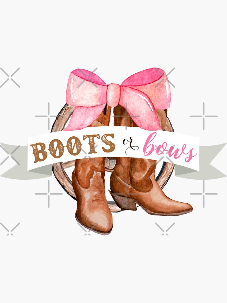 Boots or Bows Gender Reveal Boots and Bows Boy or Girl Boy and Girl Sticker