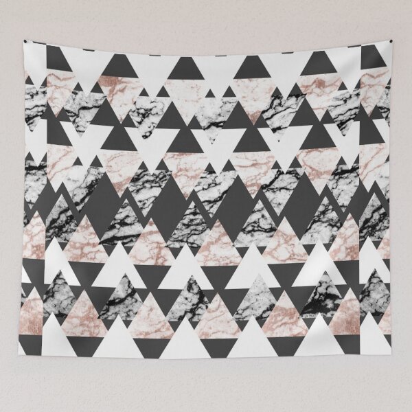 Item preview, Black and Rose Gold Geometrical Triangle Pattern designed and sold by Jennifer Adair.