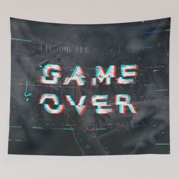 Item preview, Game Over Press F for Respect! Glich effect text. designed and sold by MTmix.