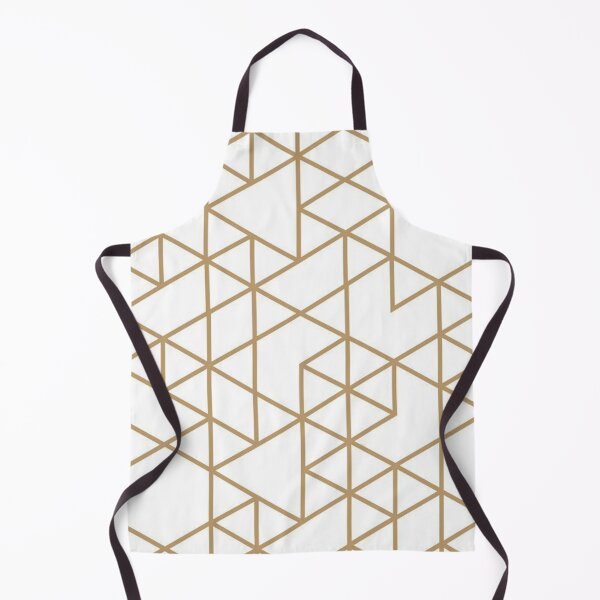 Artikelvorschau, Weiß und Gold Geometric Triangle Pattern entworfen und verkauft von Jennifer Adair.
