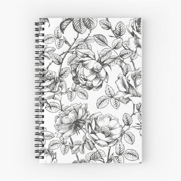 Aperçu de l'œuvre Motif de roses noires et blanches créée et vendue par Jennifer Adair.
