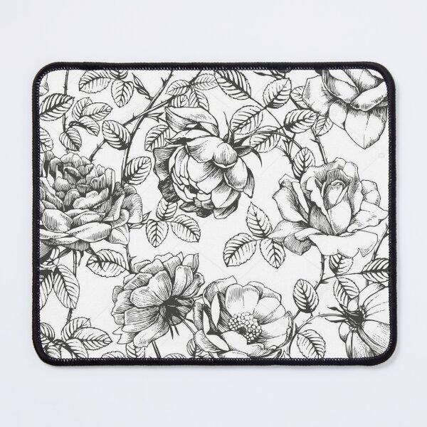 Item preview, Black and White Roses Pattern designed and sold by Jennifer Adair.