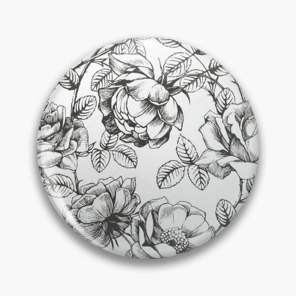 Item preview, Black and White Roses Pattern designed and sold by Jennifer Adair.
