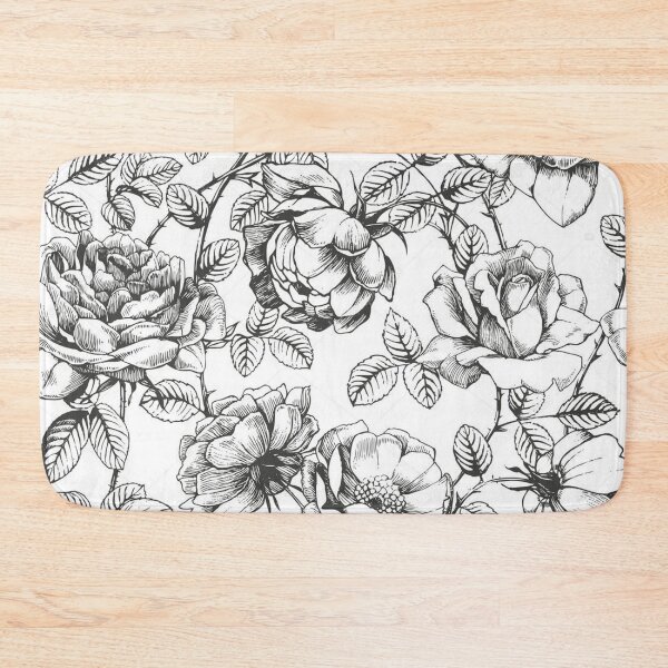 Item preview, Black and White Roses Pattern designed and sold by Jennifer Adair.