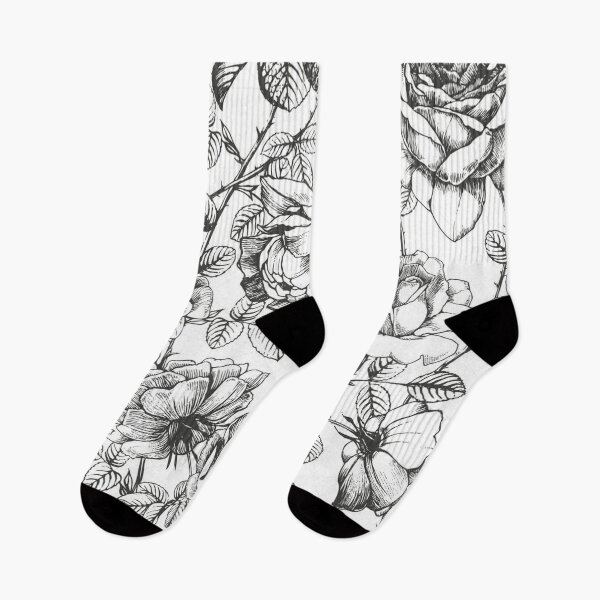 Item preview, Black and White Roses Pattern designed and sold by Jennifer Adair.
