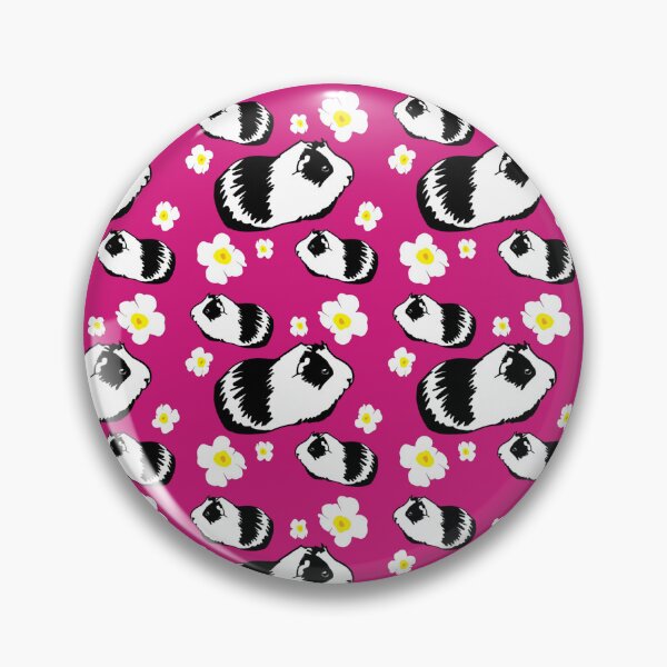 Item preview, Guinea pig flowers on pink designed and sold by MobertsonArt.