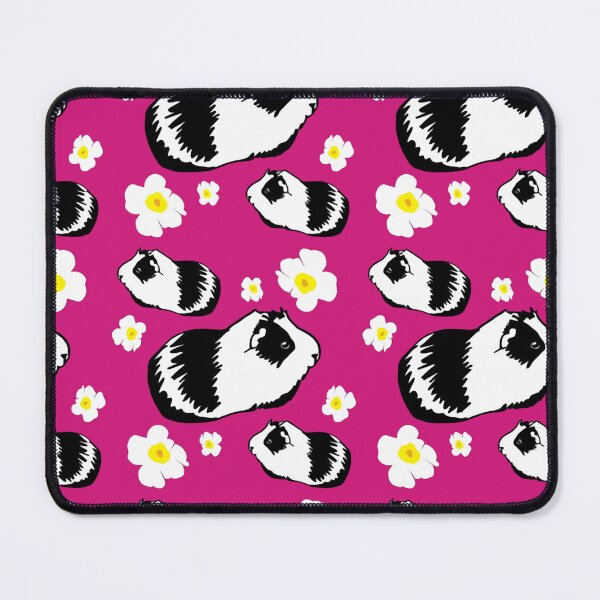 Item preview, Guinea pig flowers on pink designed and sold by MobertsonArt.