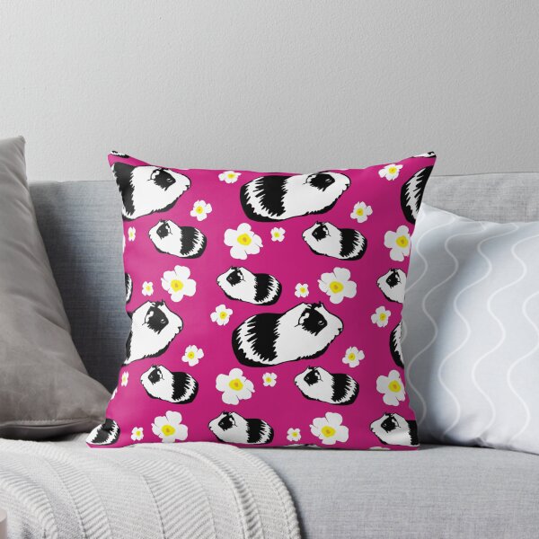Item preview, Guinea pig flowers on pink designed and sold by MobertsonArt.