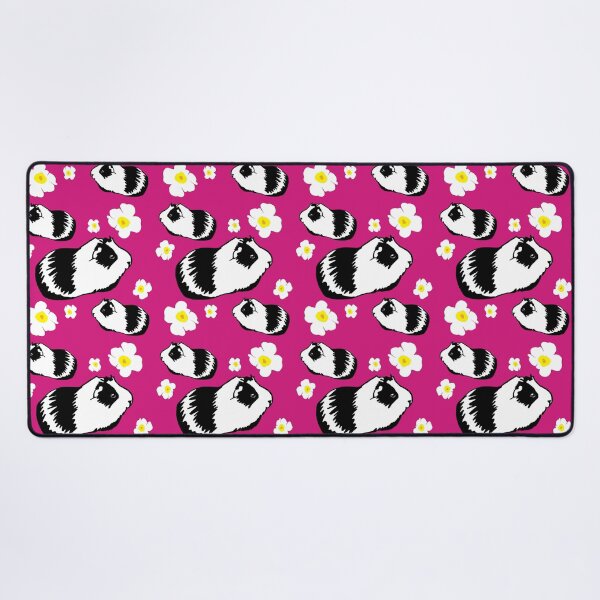 Item preview, Guinea pig flowers on pink designed and sold by MobertsonArt.