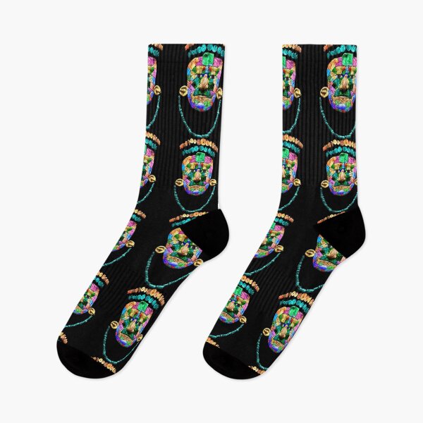 Item preview, Colorful rendering of Mayan Pakal burial ornaments designed and sold by Floradigital.