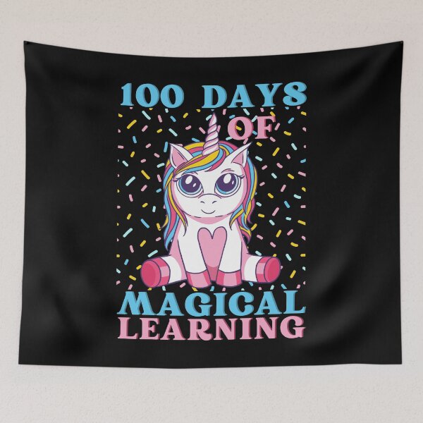 Item preview, 100 days of magical learning, 100 days smarter, magical unicorn celebration design designed and sold by Auntieck.