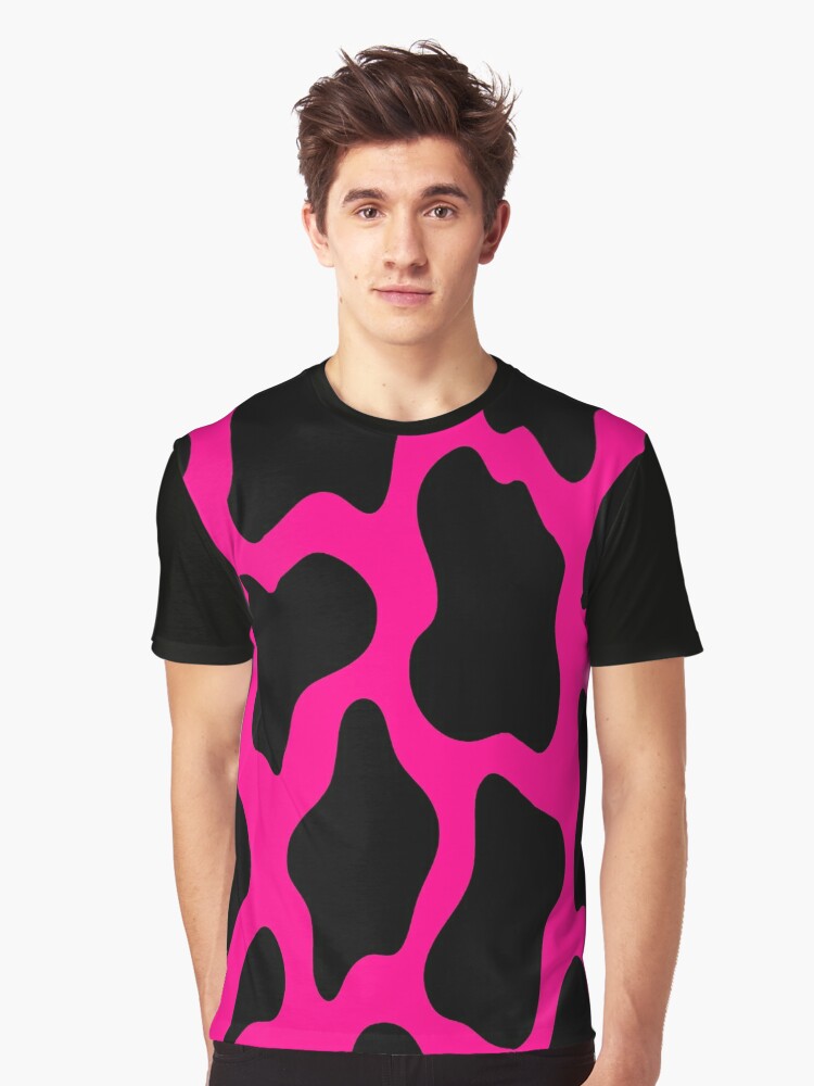 Pink cow print sales shirt