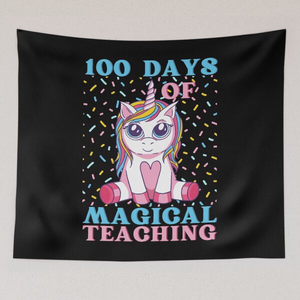 Item preview, 100 days of magical teaching, 100 days smarter, magical unicorn celebration design designed and sold by Auntieck.