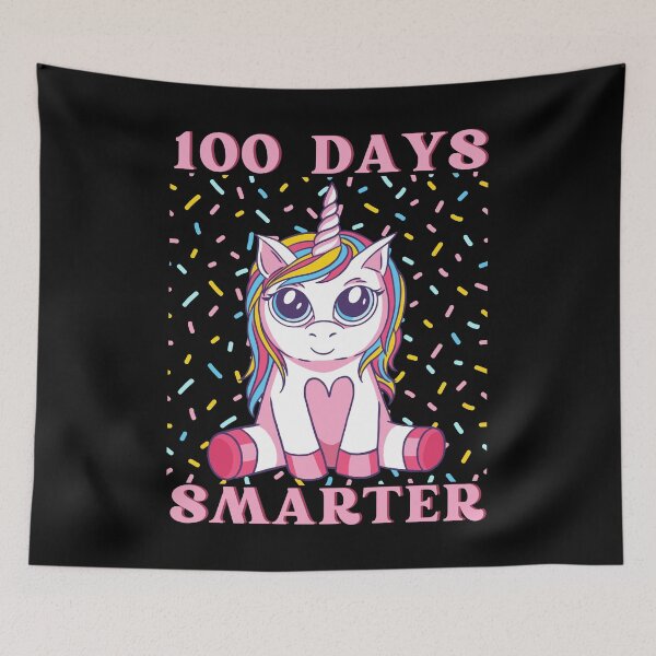 Item preview, 100 days smarter, 100 days of magical learning, magical unicorn celebration design designed and sold by Auntieck.
