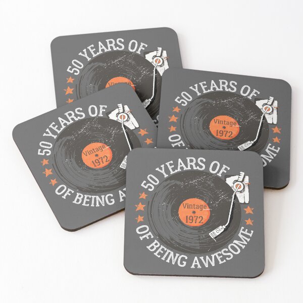 Item preview, 50 Years of being awesome, 50 year old birthday, Vintage 1972, Retro record player designed and sold by Auntieck.