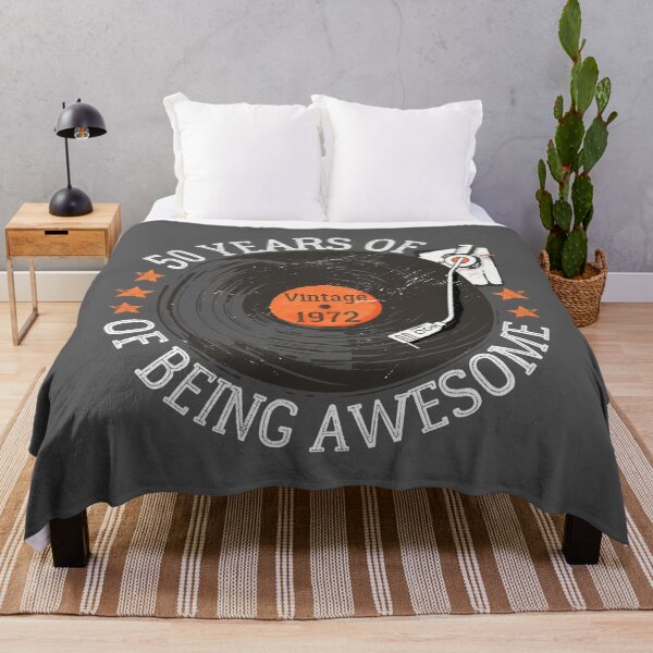 Item preview, 50 Years of being awesome, 50 year old birthday, Vintage 1972, Retro record player designed and sold by Auntieck.