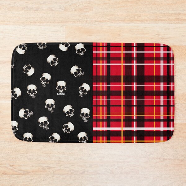 Item preview, Split Plaid and Skulls designed and sold by JanGrackle.
