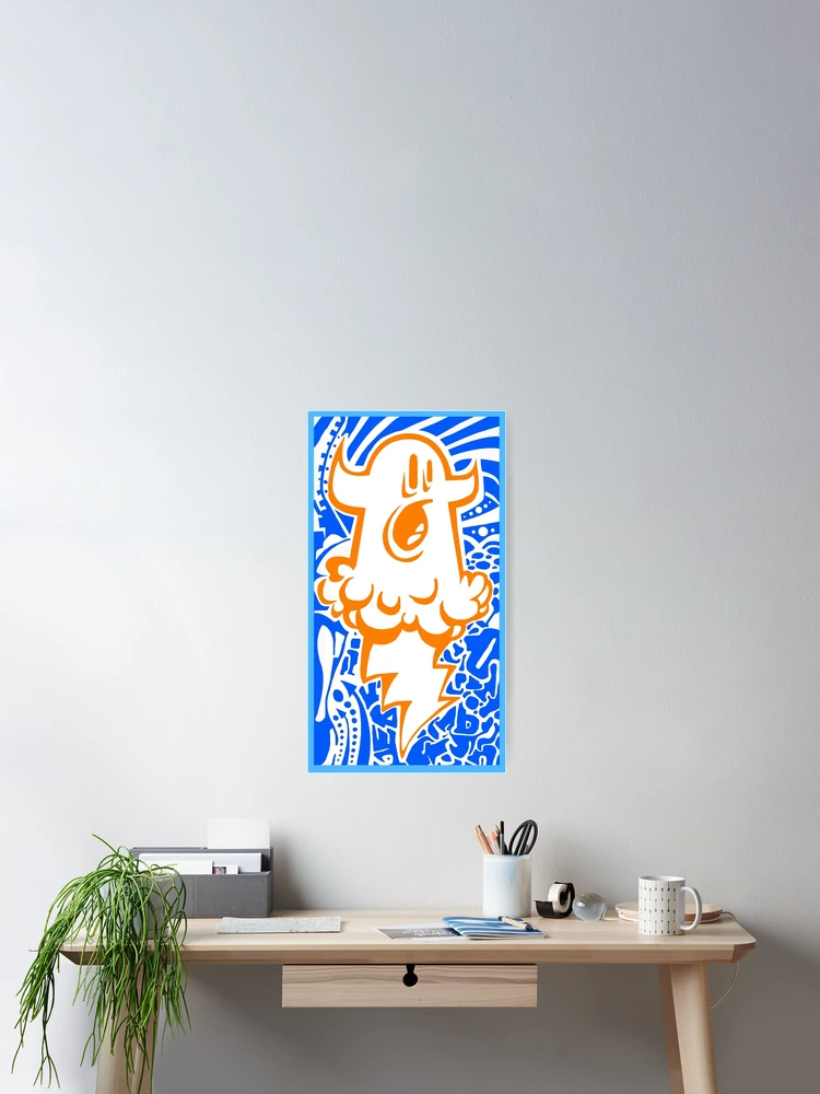 Thumbnail 2 of 3, Poster, orange ghost designed and sold by Rbeamo.